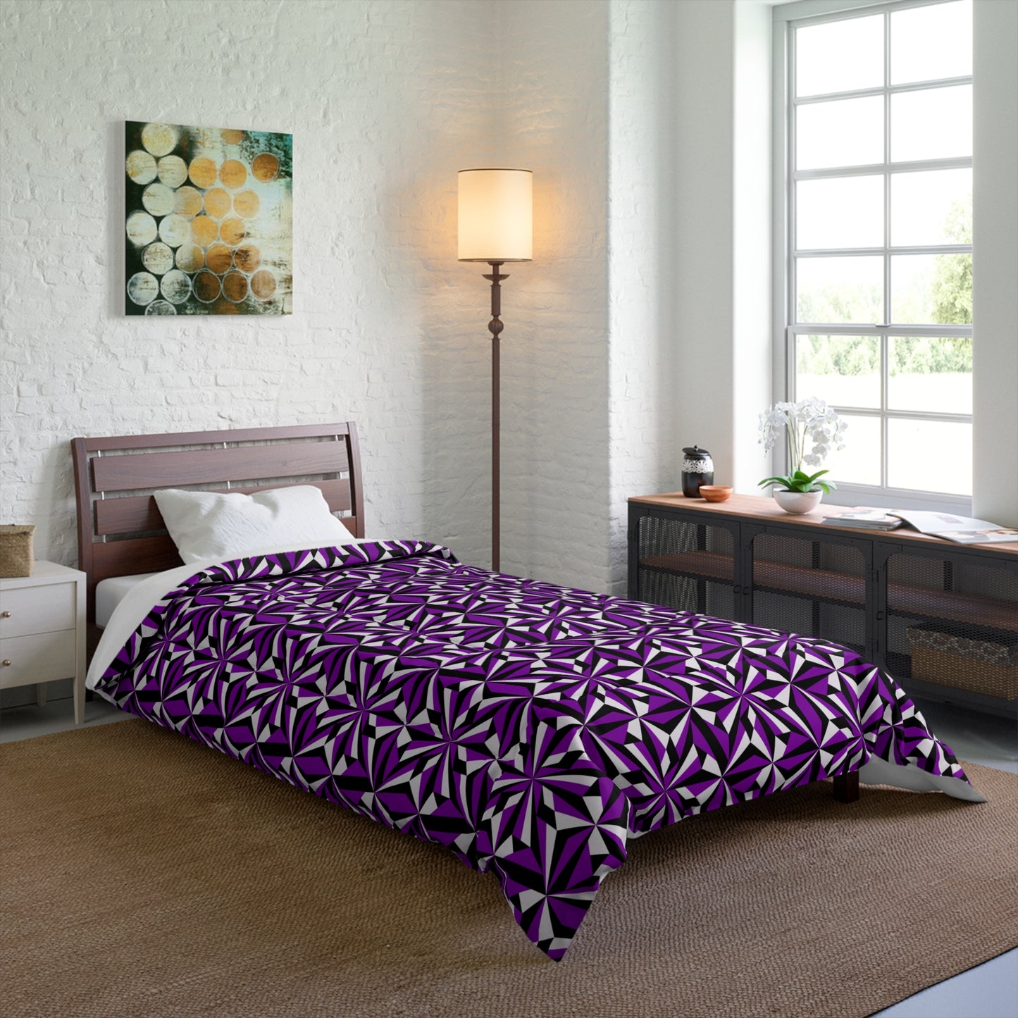 Southwest Desert Flower in Purple Comforter