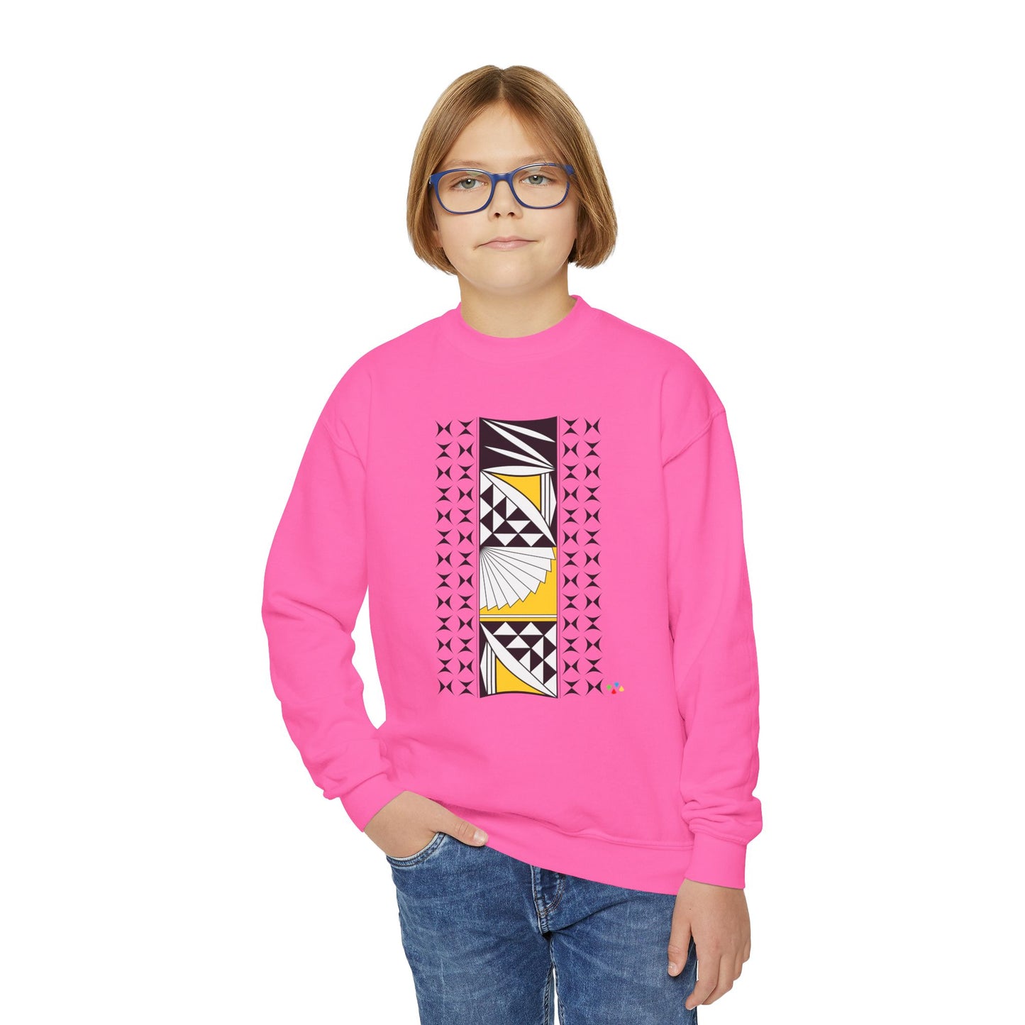 Southwest Sunrise in Yellow Youth Crewneck Sweatshirt