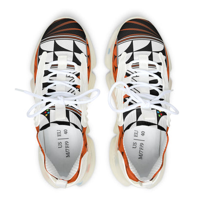 Feather Blessing on Orange Women's Mesh Sneakers
