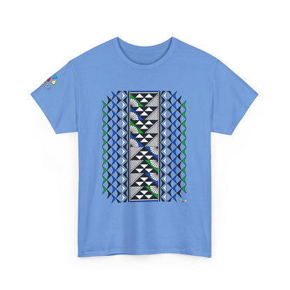 Sun and Rain in Blue/Green Gildan Unisex Tee