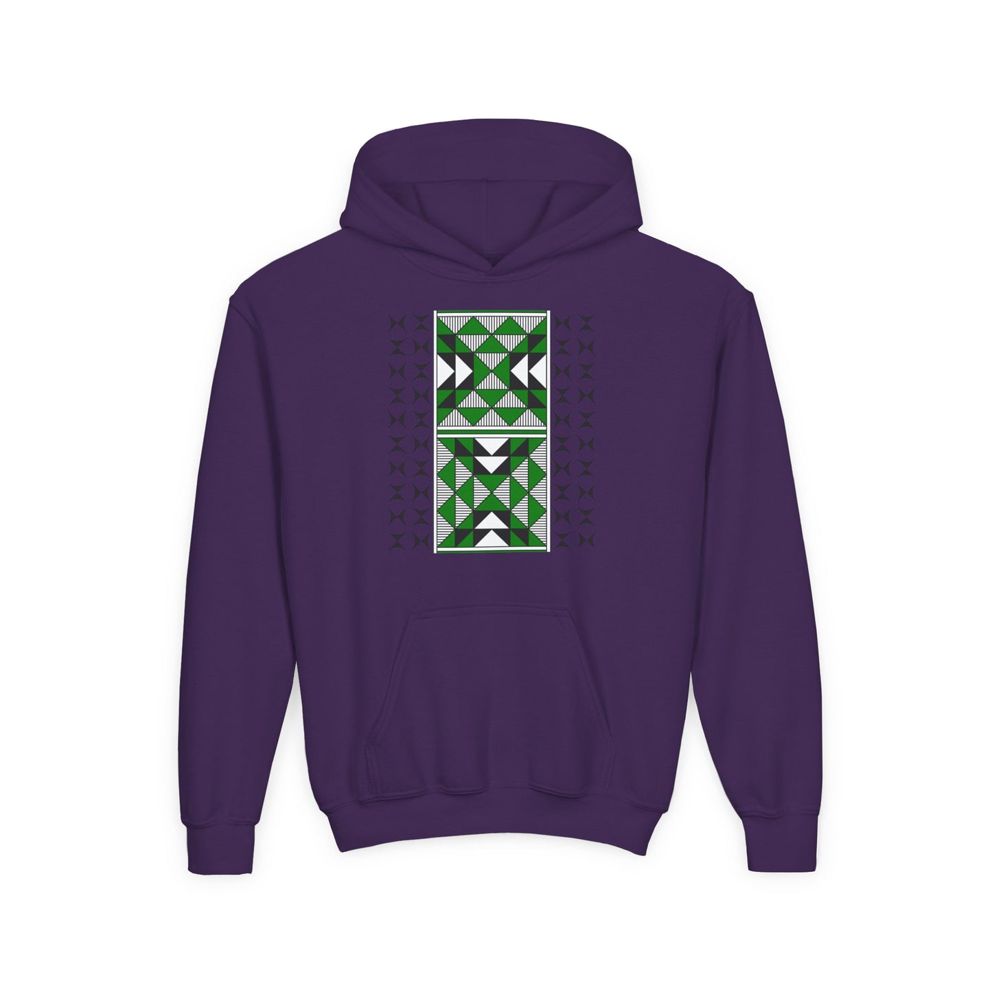 Sacred Mountains in Green Youth Heavy Blend Hooded Sweatshirt