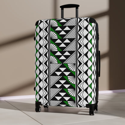 Southwest Rain and Sun in Green Suitcases